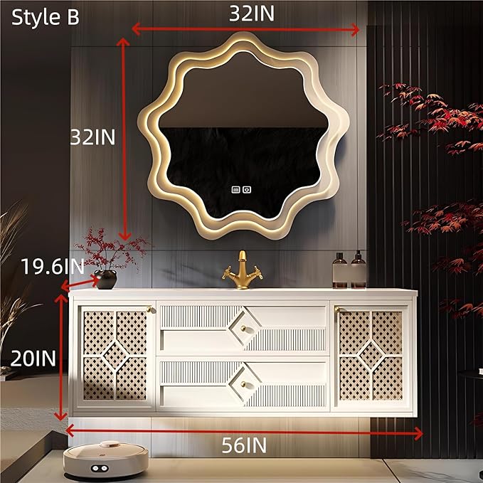 56IN Luxury Floating Bathroom Vanity - Image 2