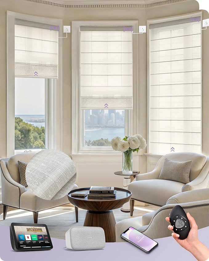 Graywind Smart Roman Shades 20% Blackout Compatible by Graywindbeyondshading