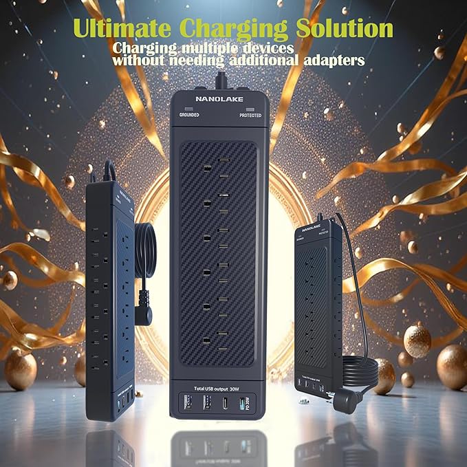 Surge Protector Power Strip/Heavy Duty 10ft Extension Cord - Image 4