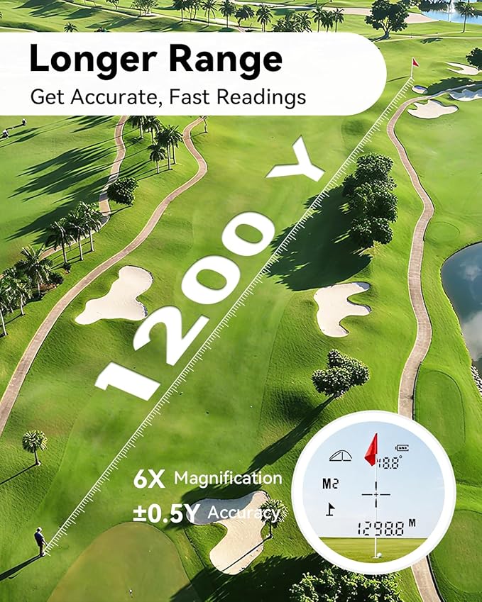 DAZHEN Golf Rangefinder with Slope, 1200 Yards Laser Range Finder Golfing with - Image 4