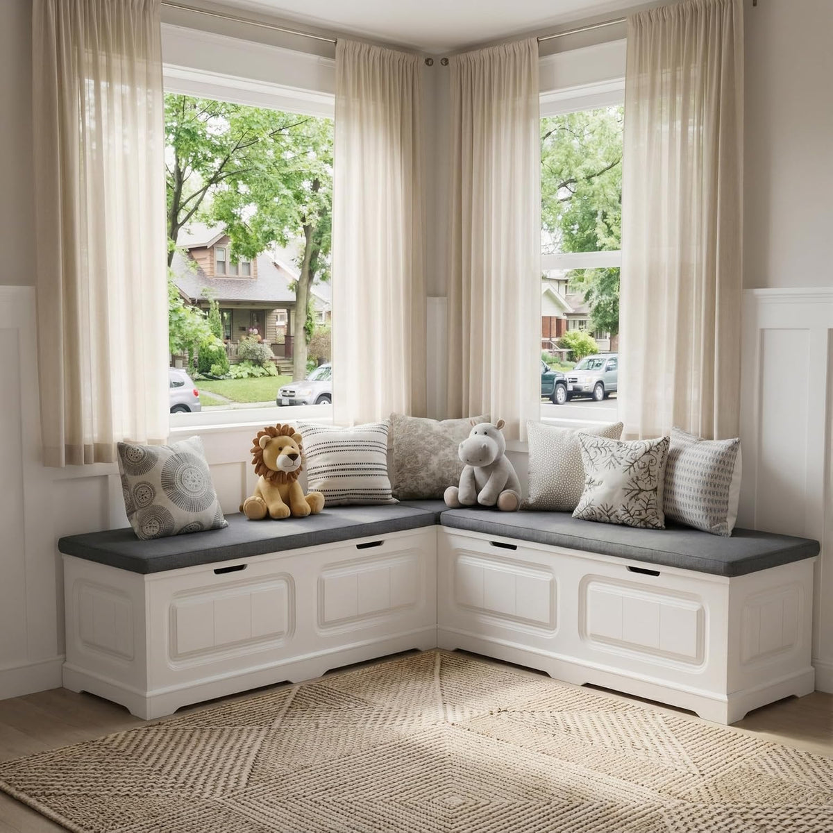 pakasept breakfast nook bench, l shaped storage bench, main product view