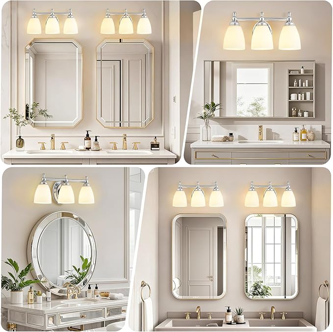 EJIAXIN Bathroom Light Fixtures, 3 Light Bathroom Lighting Fixtures Over Mirror - Image 6