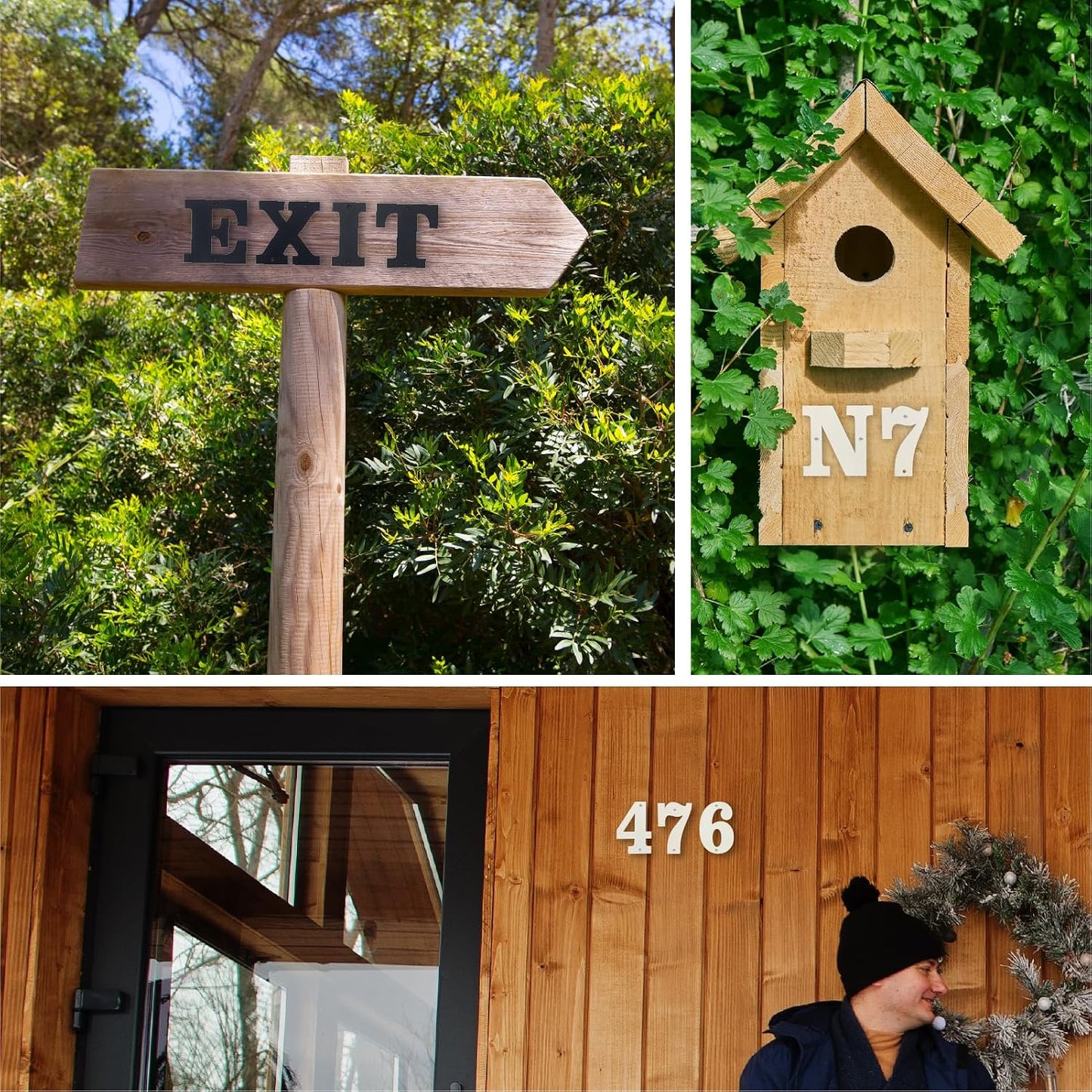12 Inch 3 PCS Custom House Numbers for Outside Signs – Coated Address Letters for Garden, Door, and Mailbox Decoration, House Letters for Outside with Easy Installation Nail Kit