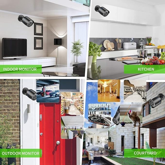 3000TVL Home Security System Surveillance DVR Camera Kits, 4K NVR - Image 6