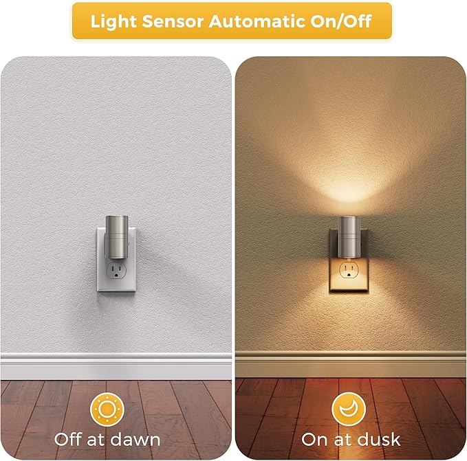 L LOHAS LED Night Light, Dimmable Night Lights Plug into Wall, Metal-Shade - Image 3