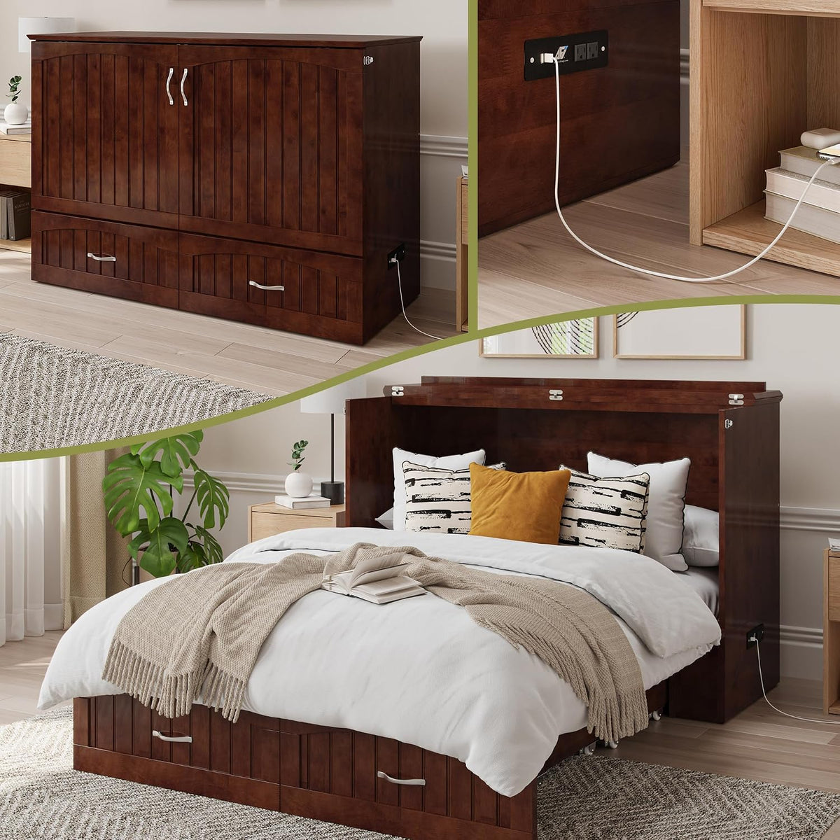 afi, southampton murphy bed chest full with 6", main product view