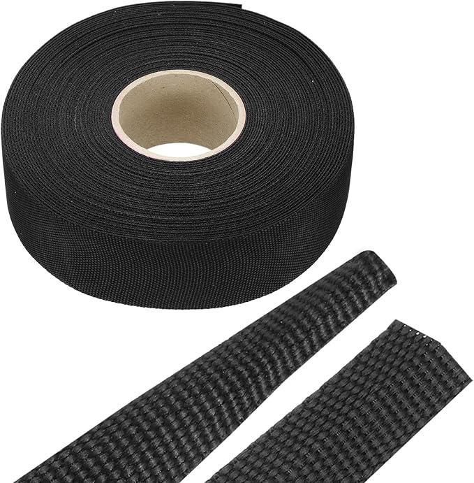 MECCANIXITY Braided Cable Sleeves Heat Shrinkable Fabric Sleeving, 1 1/4" 60ft by MECCANIXITY
