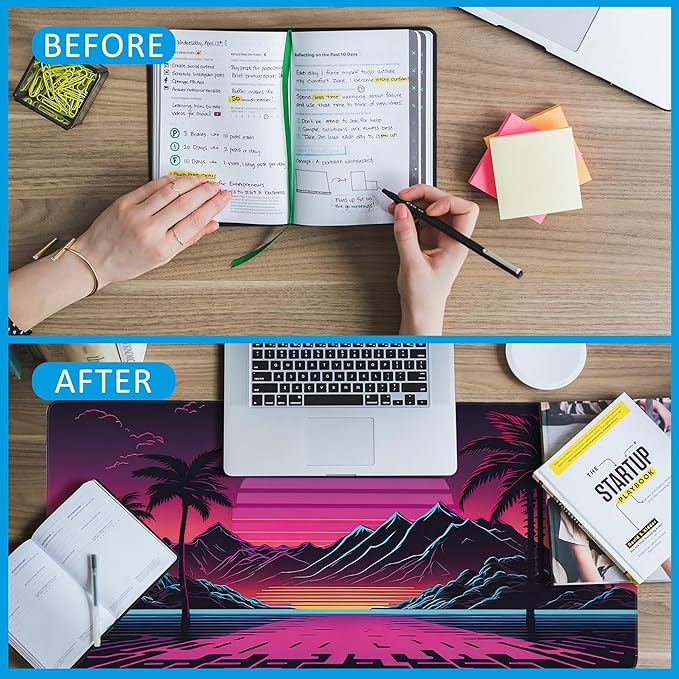 EOBKLAX Mouse Pad, Retro Sunset Desk Mat - Image 6
