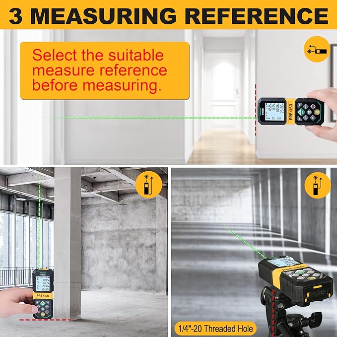 PREXISO Laser Measure Rechargeable, 265Ft Green Beam Laser Measurement Tool - Image 2