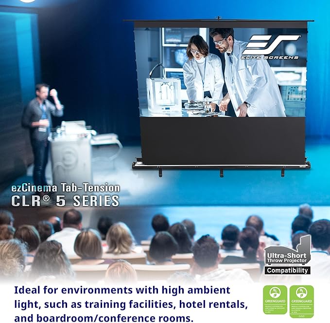 Elite Screens ezCinema Tab-Tension CLR 5, 123-inch Portable Floor-Rising UST - Image 7