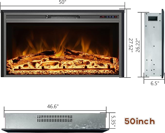 Electric Fireplace, Recessed Fireplace Heater - Image 6