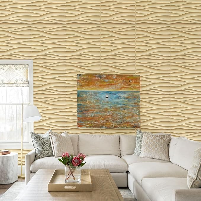 STICKGOO Wave Wall Panels for Interior Wall Decor, Light Oak 3D Wall Panels - Image 9