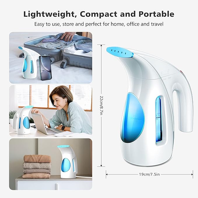 HiLIFE Steamer for Clothes, Portable Handheld Clothing Steamer, 240ml Big - Image 2