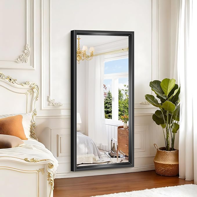 Black Bathroom Mirror, 28x60 Inch Large Rectangle Mirror, 0.6" Thickened Deep - Image 5