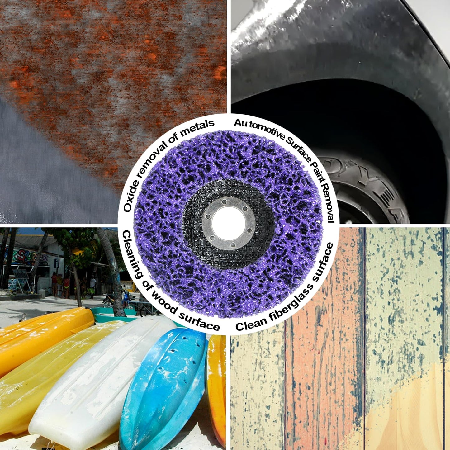 Paint Stripping Discs 12-Pack, 4-1/2" Purple Strip Disc Wheel for Angle Grinder, Ideal for Paint, Rust, and Grime Removal, Metal and Wood Stripping