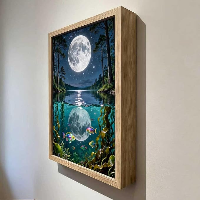 URVIP LED Glowing Photo Frame, 3D Starry-Sky Moon Animal Wall Art, 9x12 Inches - Image 4
