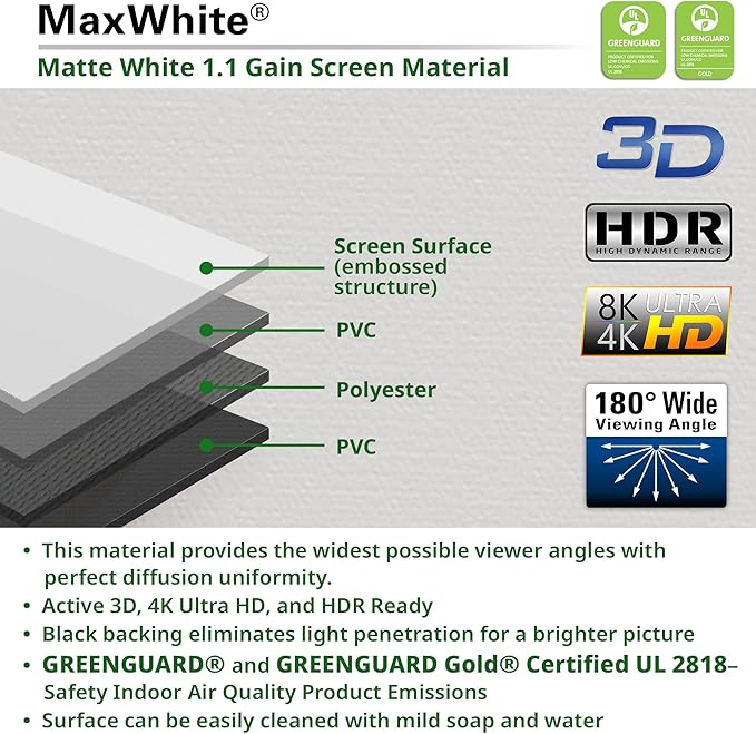 Elite Screens ezCinema Series, 150-INCH 16:9, Manual Pull Up Projector Screen - Image 9