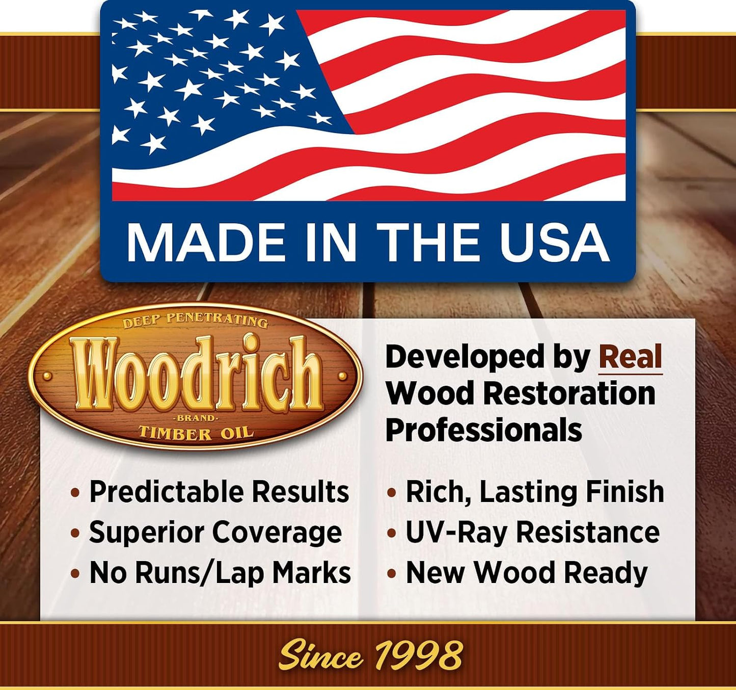 Timber Oil Deep Penetrating Stain for Wood Decks, Fences, Siding, and Log Cabins - 5 Gallons, Brown Sugar (Covers 750 sq. ft.)