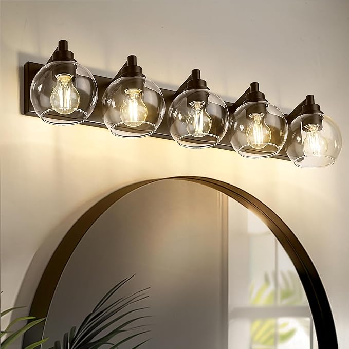 METWET Bathroom Light Fixtures Over Mirror, 5-Light Oil Rubbed Bronze Bathroom - Image 6