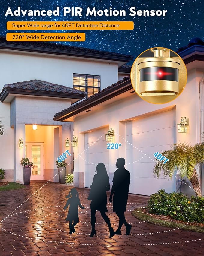 VIANIS Porch Lights Outdoor, Modern Outside Motion Sensor Lights - Image 5