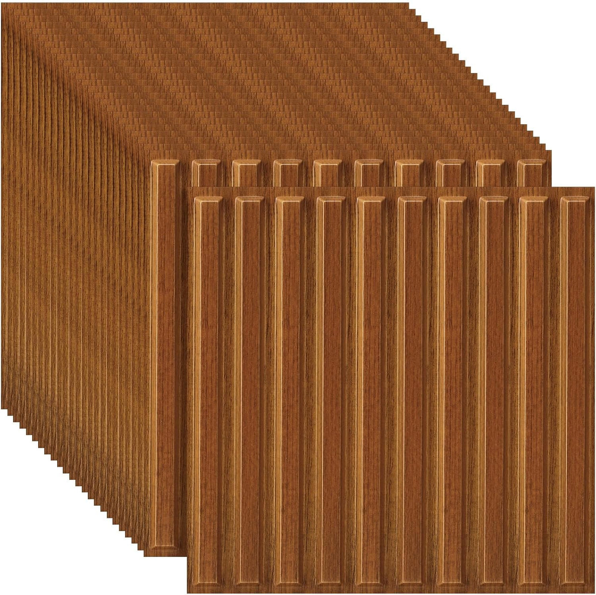 Nuanchu 32 Pcs 3D Slat Wall Panels 12 x 12 Inch PVC Fluted Textured Panel