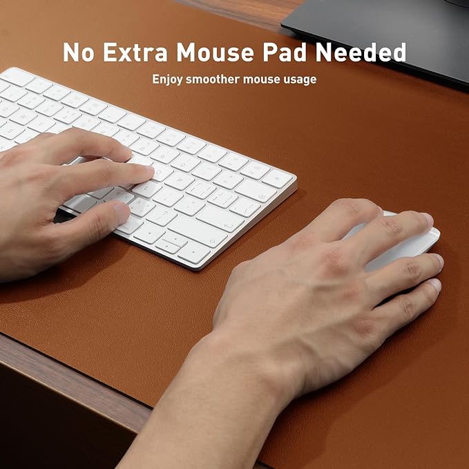 Aothia Faux Leather Desk Mat – Large Mouse Pad, Non-Slip PU Leather Blotter - Image 4