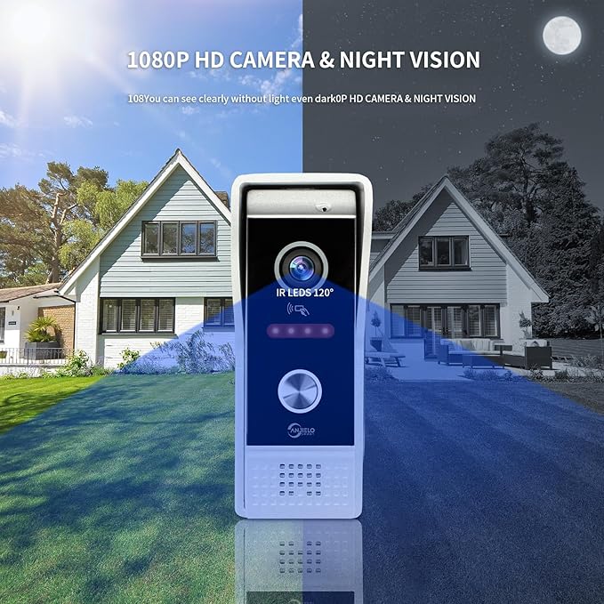 Video Doorbell Intercom System, 7 Inches Touch Screen Video Doorbell Door Phone - Image 5