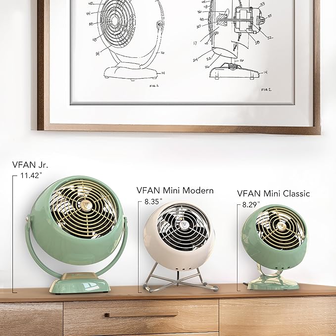 Vornado VFAN™ Mini Fan, Classic Vintage Fan, Retro Metal Air Circulator - Image 2