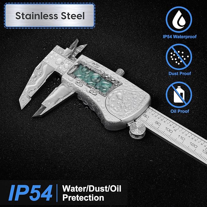 Digital Caliper Measuring Tool, IP54 Waterproof Electronic Micrometer Caliper - Image 2