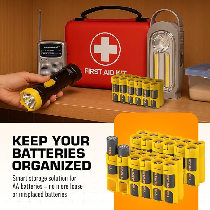 Storacell AA-12 Battery Storage Caddy and Dispenser, Holds 12 AA Batteries - Image 2