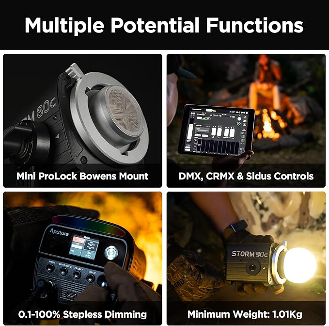 Aputure Storm 80c RGB LED Video Light - 80W Full-Color Point Source Fixture - Image 2