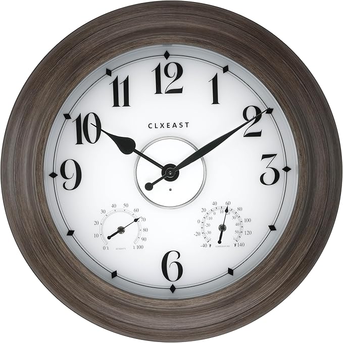 CLXEAST 24 Inch LED Illuminated Outdoor Clocks Waterproof - Image 2
