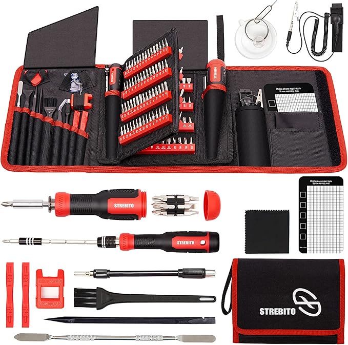 STREBITO Precision Screwdriver Set 191-Piece Multi-Bit Screwdriver 1/4 Inch Nut by STREBITO