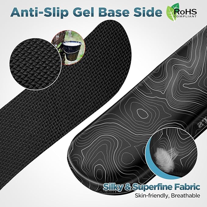 Gimars Enlarge Silky and Superfine Fabric Gel Memory Foam Keyboard Wrist Rest - Image 3