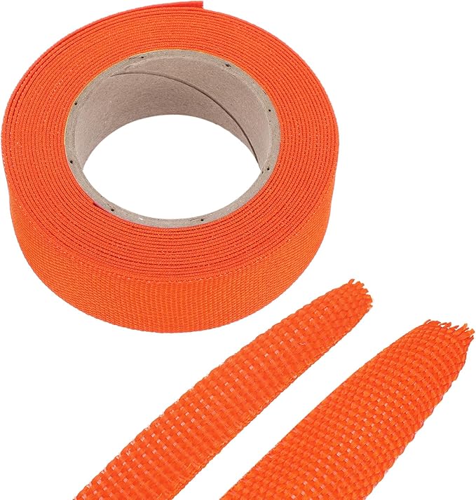 MECCANIXITY Braided Cable Sleeves Heat Shrinkable Fabric Sleeving, 7/8" 16ft by MECCANIXITY