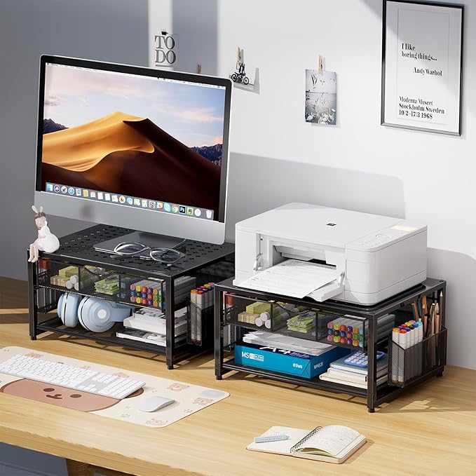 Marbrasse Metal Printer Stand for Desk - Image 4