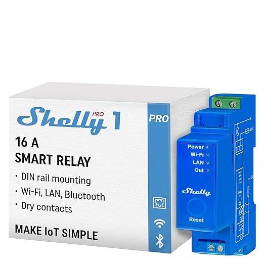 Shelly Pro 1 | Wi-Fi & LAN, 1-Channel Smart Relay Switch | Home Automation | by Shelly