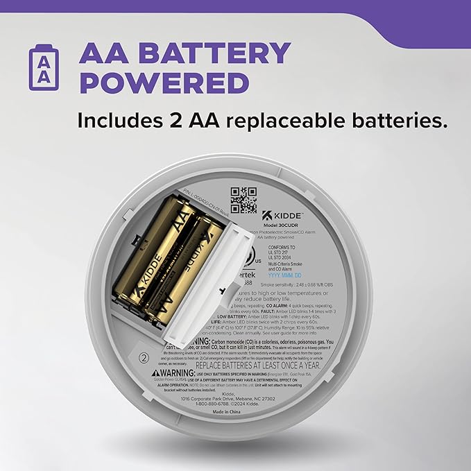 Kidde Smoke and Carbon Monoxide Detector, AA Battery Powered - Image 2