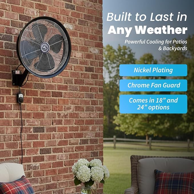 HydroMist F10-14-011 18 Inch Mounting Bracket Outdoor Oscillating Fan - Image 6
