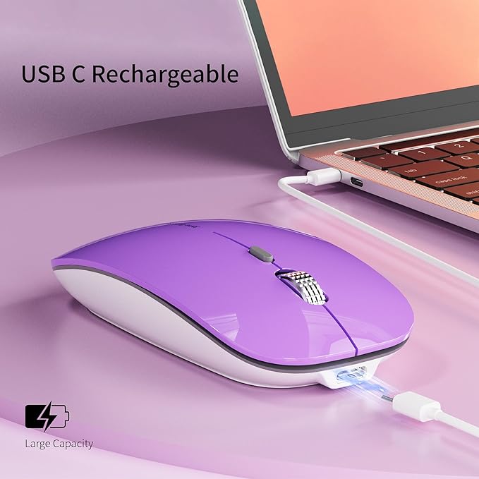 Uciefy Q5 Slim Rechargeable Wireless Mouse, 2.4G Portable Optical Silent Ultra - Image 3