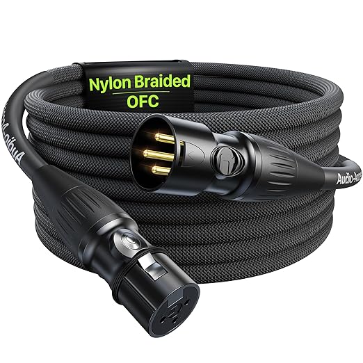 XLR Cables 10ft 1 Pack, Professional Gold-Plated Rean Connectors from Neutrik by AA