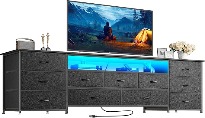 Huuger 78.7 Inch TV Stand for 75, 80 Inch TV, 11 Drawer Long Dresser by Huuger