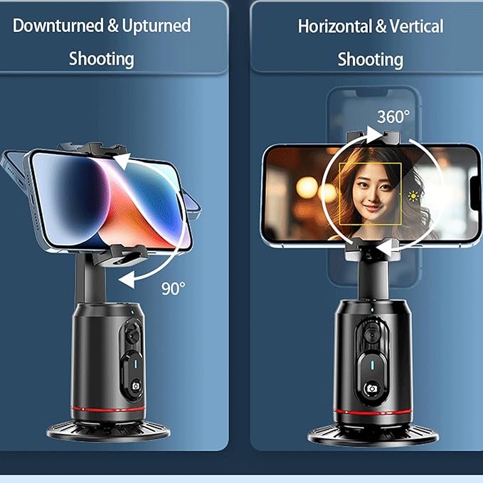 MQOUNY Auto Face Tracking Phone Holder, 360° Rotation Face Body Phone Tripod - Image 7