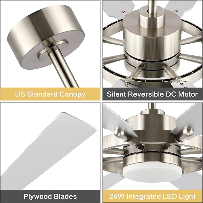 ELEHINSER 80 Inch Ceiling Fan - Image 5