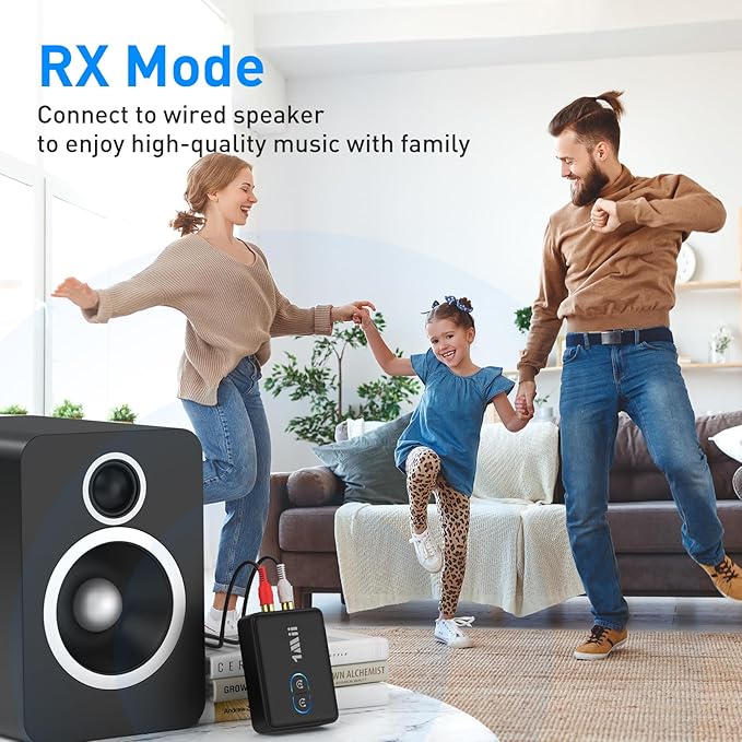1Mii RCA Bluetooth 5.3 Adapter for TV, 3.5mm AUX Bluetooth Transmitter Receiver - Image 7