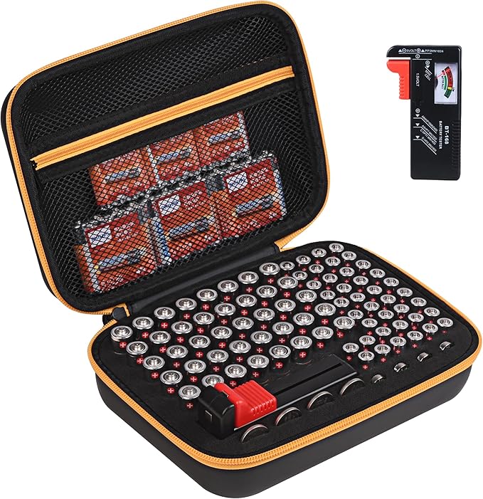 stukcaze Battery Organizer Storage Case by PORTABLESTORAGECASE