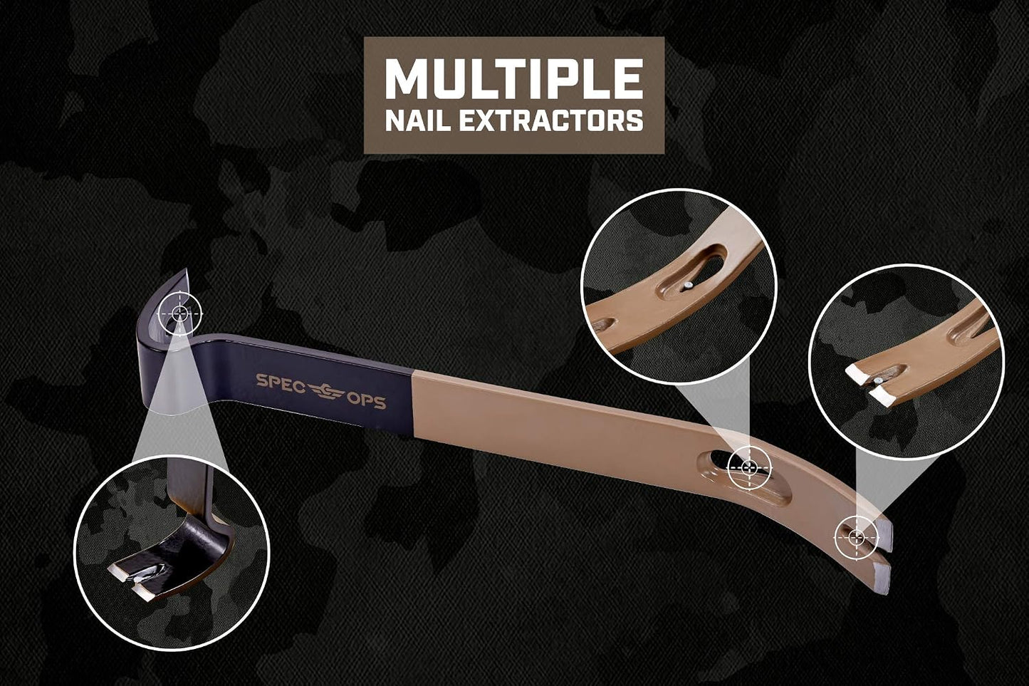 Spec Ops Tools Pry Bar, Crowbar for Demolition & Nail Pulling, High-Carbon Steel, 15" Flat Pry Bar