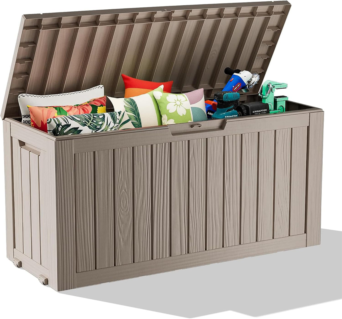 75 gallon waterproof resin deck box, uv resistant, main product view