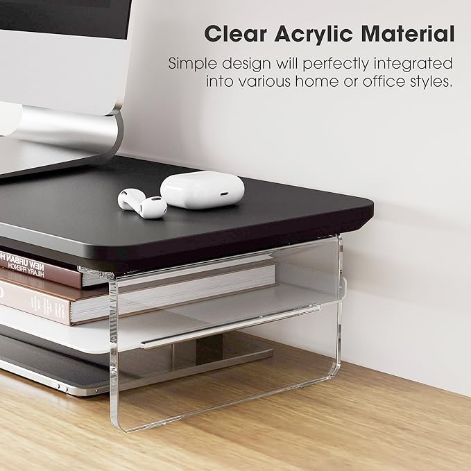 Fenge Acrylic Monitor Stand Riser, 23.6 Inches Monitor Stand - Image 3