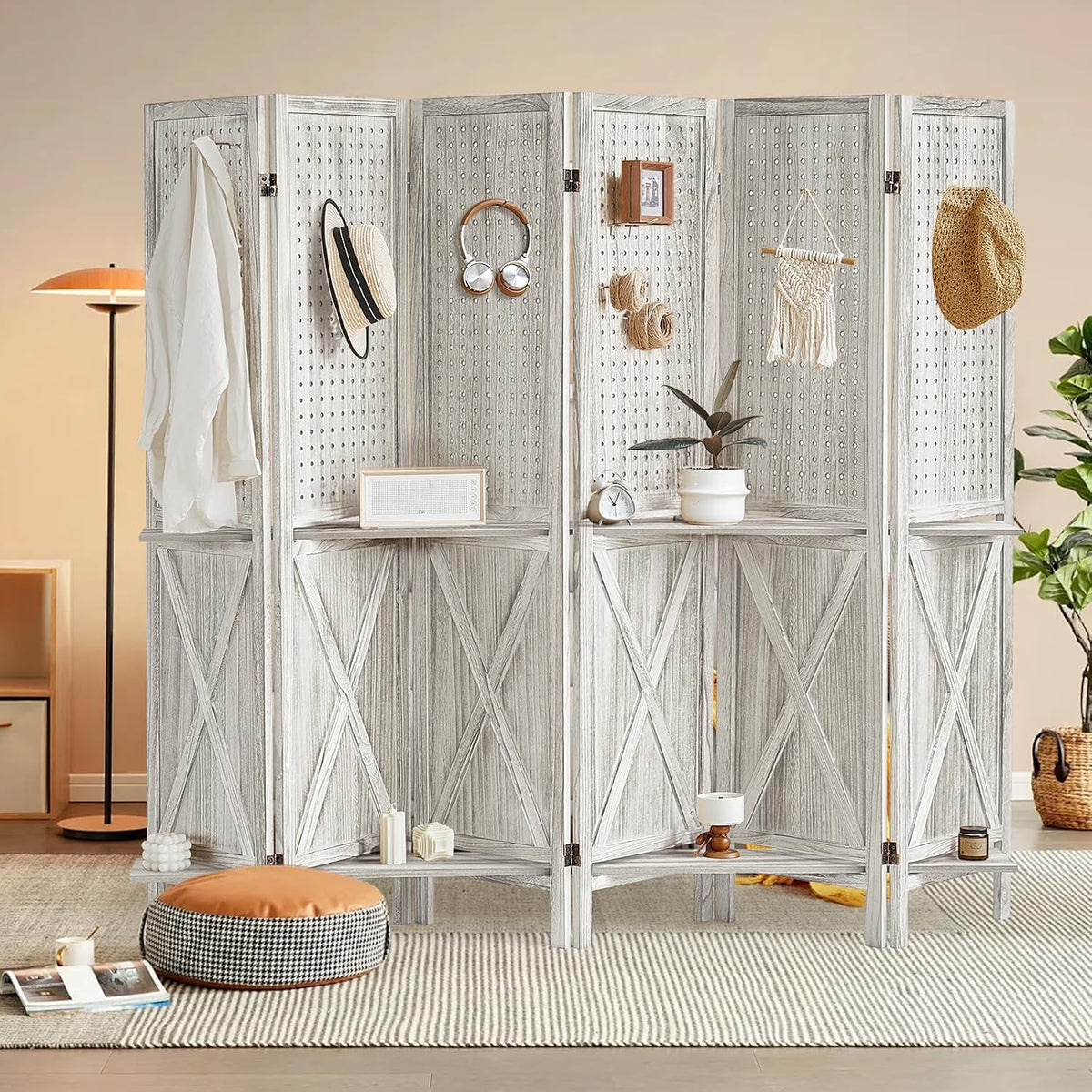 Aleesing 6 Panel Pegboard Display
